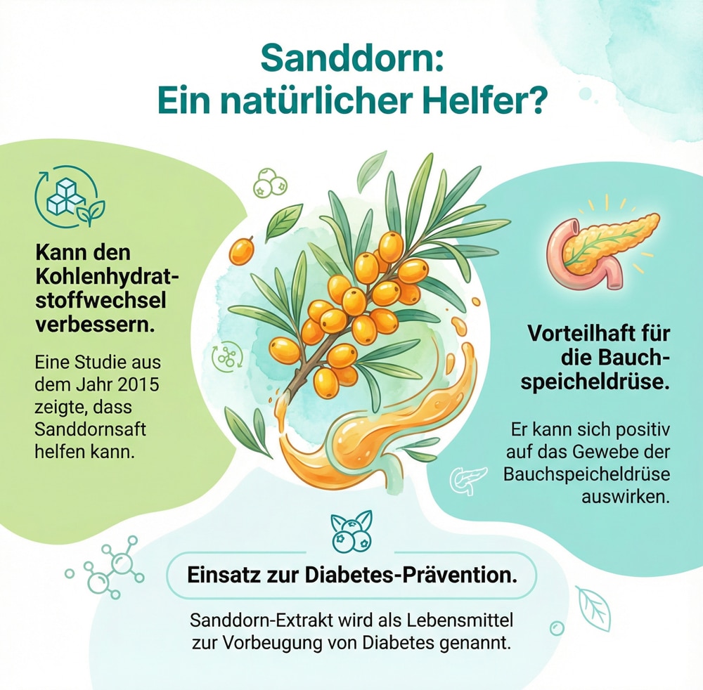 Sanddorn als natürlicher Helfer für Stoffwechsel und Diabetes-Prävention, Studie belegt Nutzen.